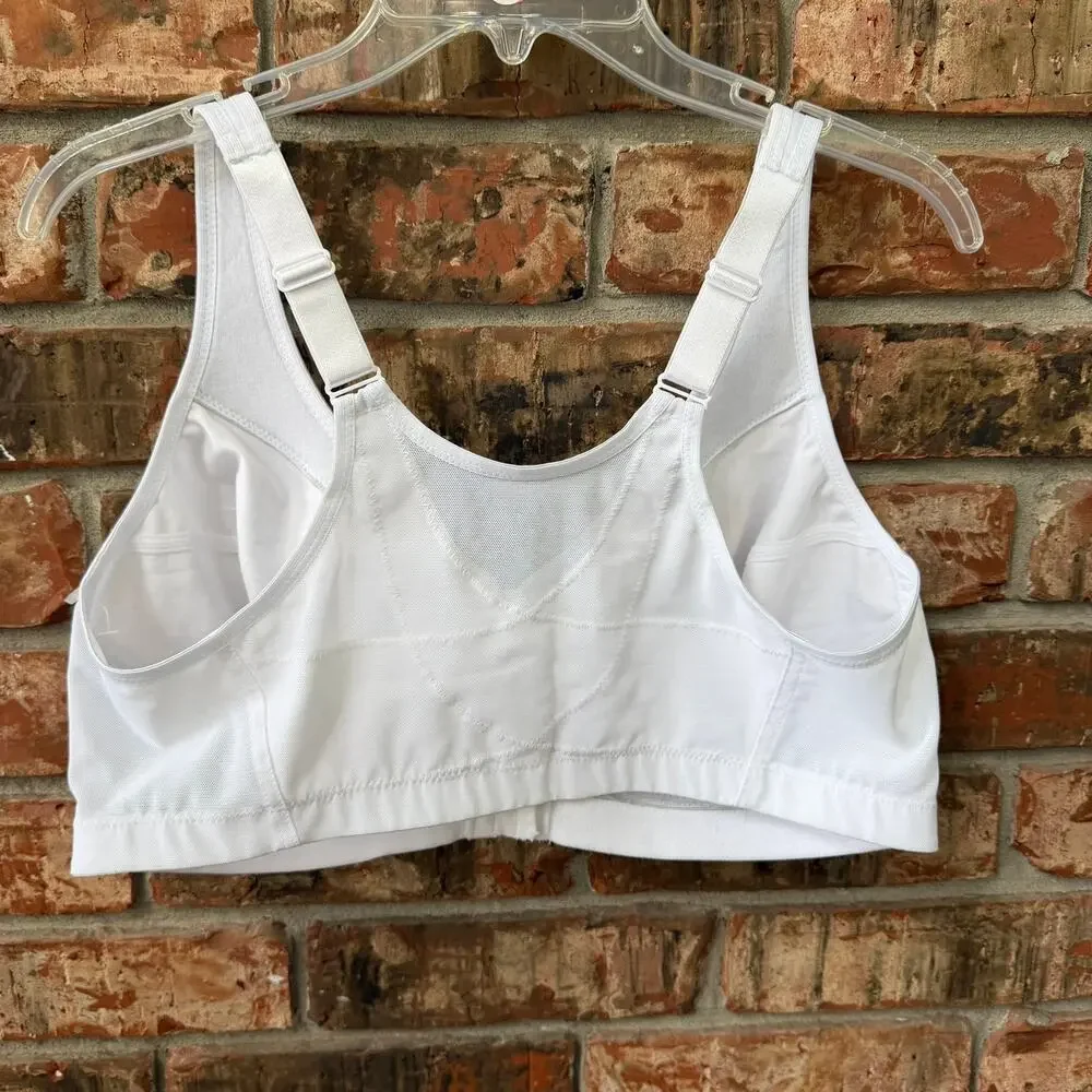 Glamorise Size 40DD White Front Closure Bra Comfortable Stretch Adjustable Strap